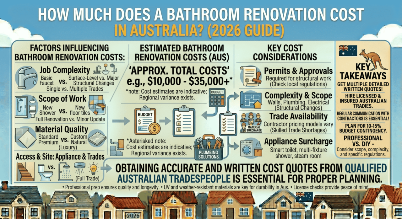 How Much Does a Bathroom Renovation Cost in Australia? (2026 Guide) How Much Does a Bathroom Renovation Cost in Australia? (2026 Guide)